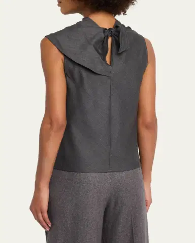 OFFICINE GÉNÉRALE Milia Sleeveless Drape-Neck Top | Thumbnail 3 OFFICINE GÉNÉRALE Milia Sleeveless Drape-Neck Top | Thumbnail 3