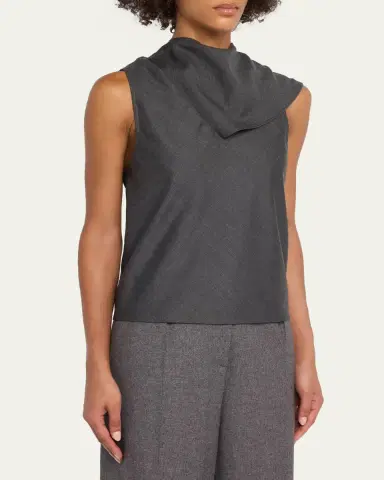 OFFICINE GÉNÉRALE Milia Sleeveless Drape-Neck Top | Thumbnail 4 OFFICINE GÉNÉRALE Milia Sleeveless Drape-Neck Top | Thumbnail 4