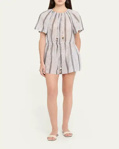 Ulla Johnson Valeria Striped Cotton Jumpsuit | Thumbnail 2