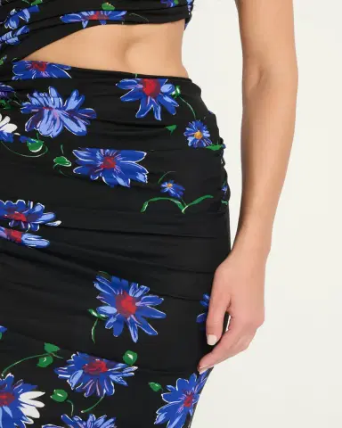 Alaïa Ruched Floral Jersey Cutout Asymmetric Midi Dress | Thumbnail 5 Alaïa Ruched Floral Jersey Cutout Asymmetric Midi Dress | Thumbnail 5
