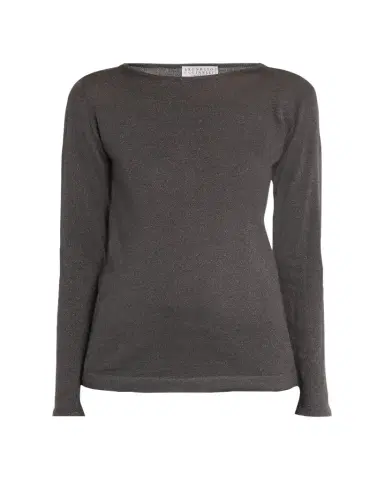 Brunello Cucinelli Cashmere-Silk Lurex Long-Sleeve Top | Thumbnail 1