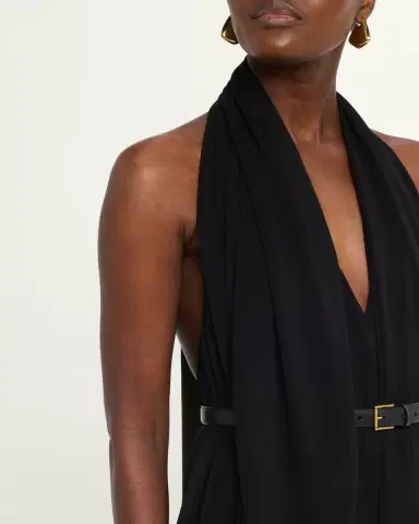 Loewe Backless Draped Crepe Maxi Dress | Thumbnail 5 Loewe Backless Draped Crepe Maxi Dress | Thumbnail 5