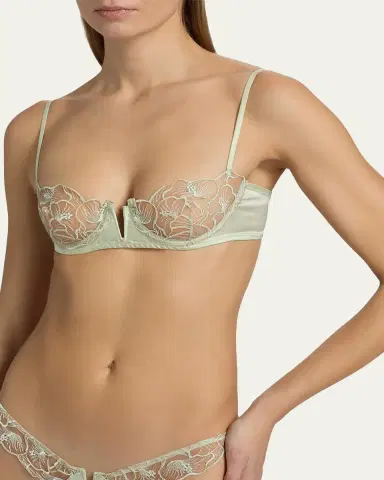 Kiki de Montparnasse Calla Lily Embroidered Balconette Bra | Thumbnail 5