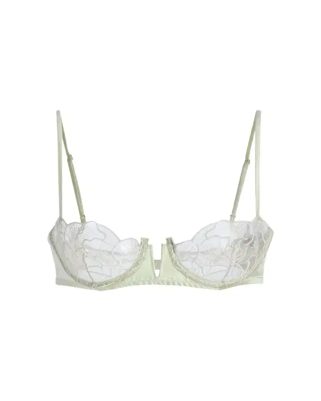 Kiki De Montparnasse Calla Lily Embroidered Balconette Bra