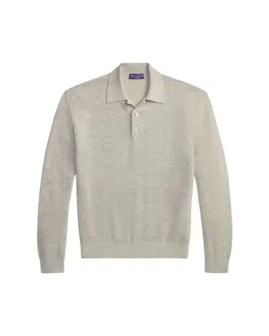 Ralph Lauren Purple Label Men's Cashmere-Linen Polo Sweater | Thumbnail 1