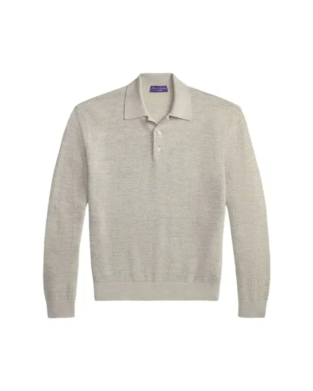 Men's Cashmere-Linen Polo Sweater