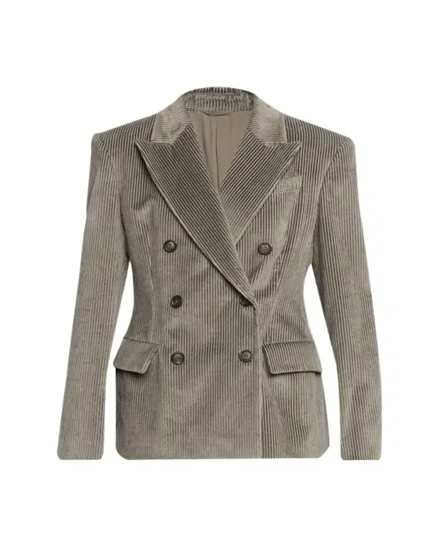 Brunello Cucinelli Corduroy Double-Breasted Suit-Type Jacket