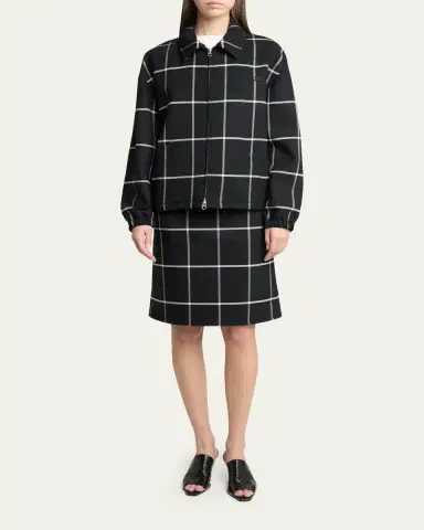 Courrèges Checked Bomber Jacket | Thumbnail 2 Courrèges Checked Bomber Jacket | Thumbnail 2