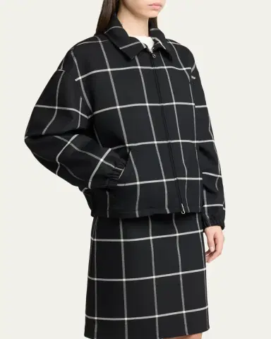 Courrèges Checked Bomber Jacket | Thumbnail 4 Courrèges Checked Bomber Jacket | Thumbnail 4