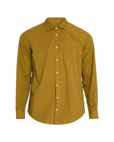 Massimo Alba Men's Micro Check Canary Cotton Shirt | Thumbnail 1 Massimo Alba Men's Micro Check Canary Cotton Shirt | Thumbnail 1