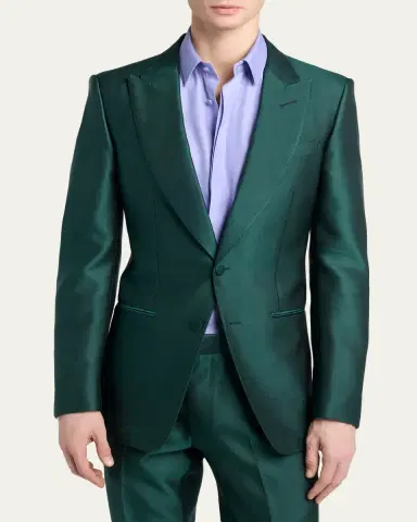 Tom Ford Men's Wool Peak Lapel Modern Fit Single-Breasted Sport Coat | Thumbnail 4 Tom Ford Men's Wool Peak Lapel Modern Fit Single-Breasted Sport Coat | Thumbnail 4