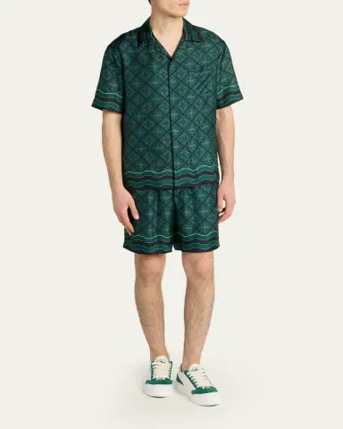 Casablanca Men's Radiating Monogram Silk Shirt | Thumbnail 2 Casablanca Men's Radiating Monogram Silk Shirt | Thumbnail 2