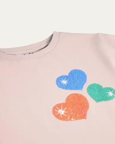 Molo Girl's Ranva Sequin Heart Cotton T-Shirt, Size 8-16 | Thumbnail 2