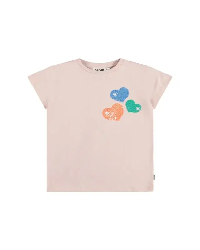 Girl's Ranva Sequin Heart Cotton T-Shirt, Size 8-16