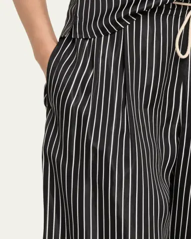 Maria McManus Striped Sateen Balloon-Leg Drawstring Trousers | Thumbnail 5 Maria McManus Striped Sateen Balloon-Leg Drawstring Trousers | Thumbnail 5