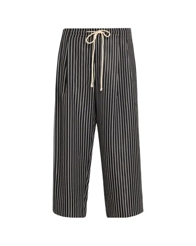MARIA MCMANUS Striped Sateen Balloon-Leg Drawstring Trousers