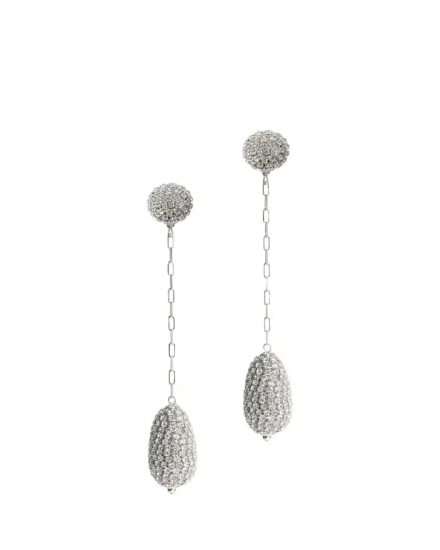 Saule Label Marcelle Long Drop Earrings in Silver