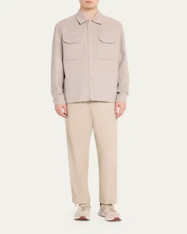 Sease Men's Double Wool-Cashmere Overshirt | Thumbnail 2
