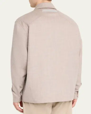 Sease Men's Double Wool-Cashmere Overshirt | Thumbnail 3
