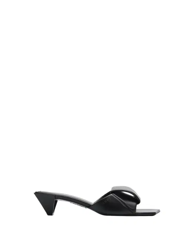 45mm Origami Leather Slide Sandals