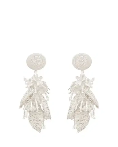 Oscar de la Renta Raffia Tassel Bouquet Clip-On Earrings | Thumbnail 1