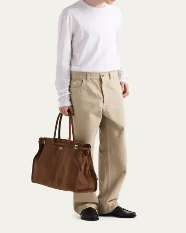 Prada Men's Wide Leg Denim Five-Pocket Pants | Thumbnail 2