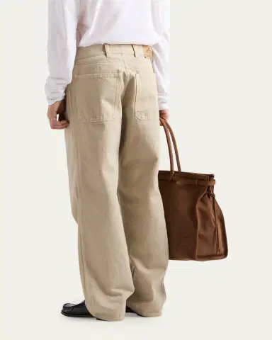 Prada Men's Wide Leg Denim Five-Pocket Pants | Thumbnail 3