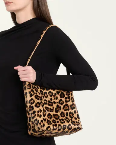 MANSUR GAVRIEL Everyday Cabas Small Leopard-Print Animal Hair Shoulder Bag | Thumbnail 2