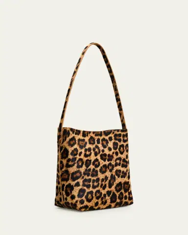 MANSUR GAVRIEL Everyday Cabas Small Leopard-Print Animal Hair Shoulder Bag | Thumbnail 3