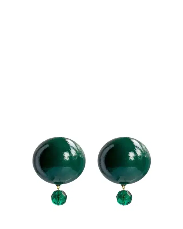 Saule Label Luna 18K Gold-Plated Wood and Glass Beaded Drop Earrings, Earthbound