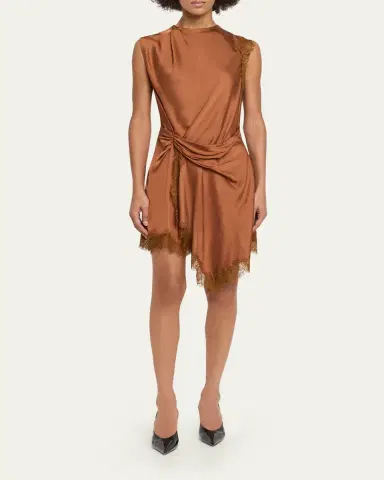 A.L.C. Dion Draped Satin Lace Mini Dress | Thumbnail 2