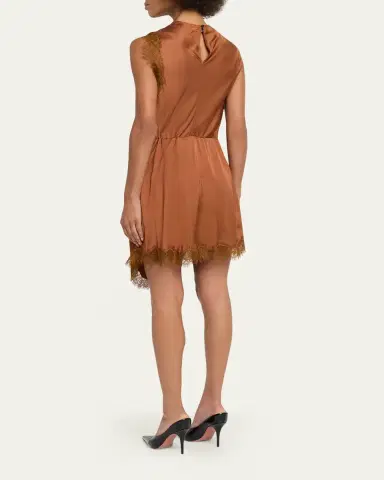 A.L.C. Dion Draped Satin Lace Mini Dress | Thumbnail 3