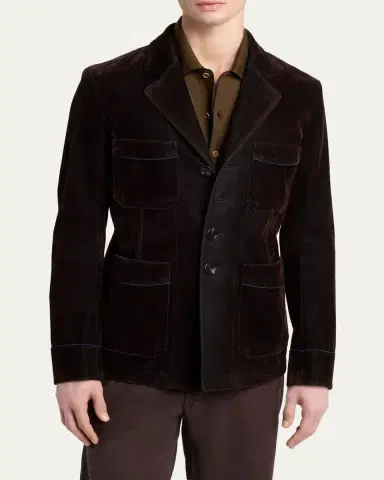 Tom Ford Men's Wool Patch Pocket Single-Breasted Blazer | Thumbnail 4