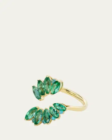 Emily P. Wheeler Emerald Marquis Ring with Apatite | Thumbnail 3