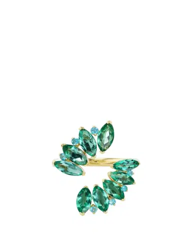 Emily P. Wheeler Emerald Marquis Ring with Apatite | Thumbnail 1