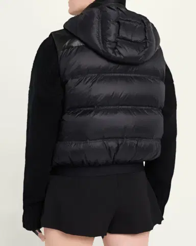 Moncler Impression Leather Hooded Down Vest | Thumbnail 3