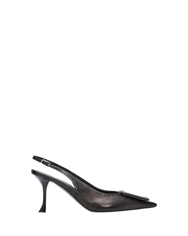 Roger Vivier 85mm Viv Ville Leather Slingback Pumps