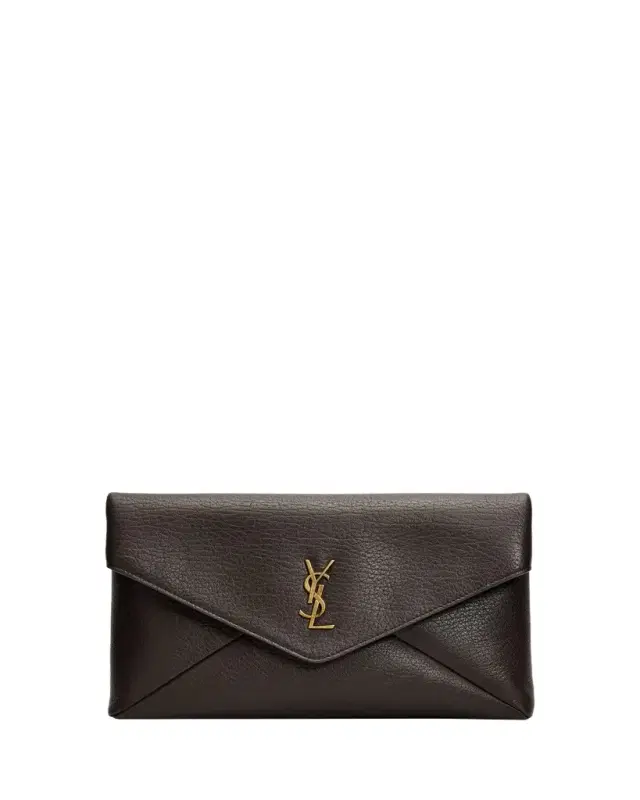 Saint Laurent Cassandre Large Leather Envelope Clutch