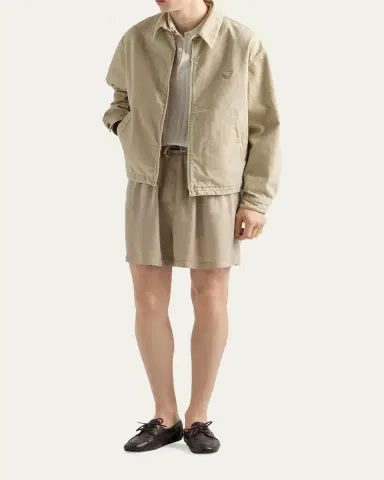 Prada Men's Denim Triangle Logo Full-Zip Jacket | Thumbnail 2