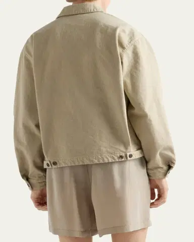 Prada Men's Denim Triangle Logo Full-Zip Jacket | Thumbnail 3