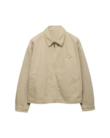 Prada Men's Denim Triangle Logo Full-Zip Jacket | Thumbnail 1