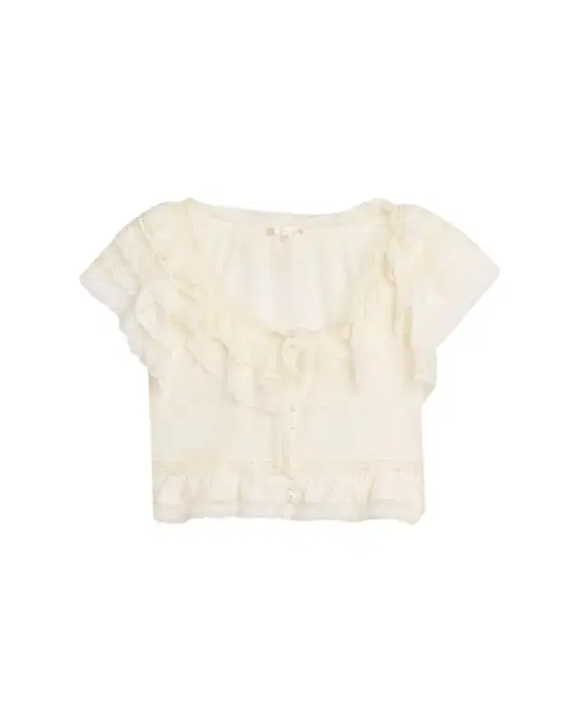 LoveShackFancy Persine Silk Ruffle Top