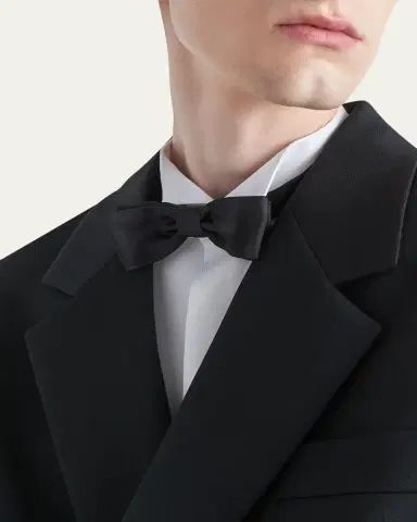 Prada Men's Solid Satin Bow Tie | Thumbnail 2