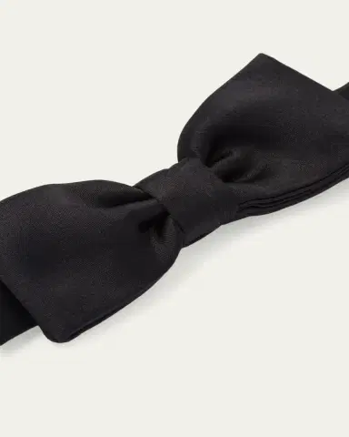 Prada Men's Solid Satin Bow Tie | Thumbnail 3