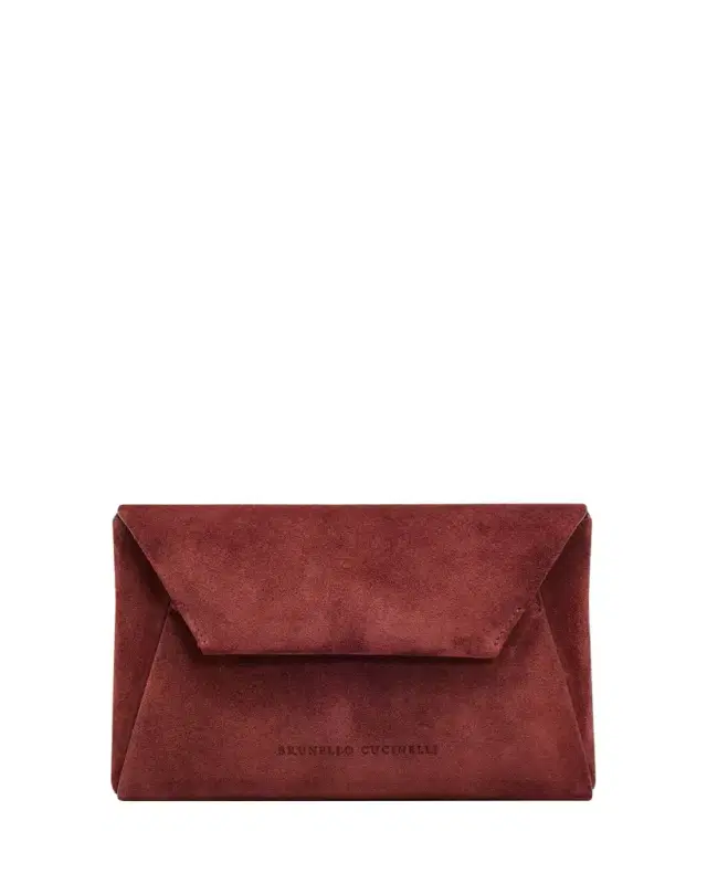 Brunello Cucinelli Suede Envelope Clutch Bag
