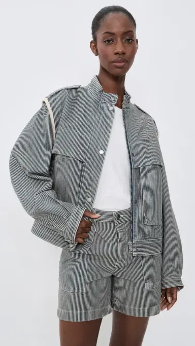 ISABEL MARANT ÉTOILE Edany Jacket Blue/White | Thumbnail 2