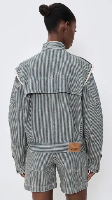 ISABEL MARANT ÉTOILE Edany Jacket Blue/White | Thumbnail 3
