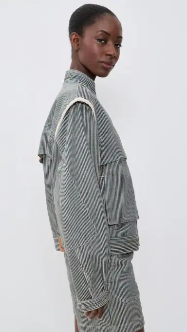 ISABEL MARANT ÉTOILE Edany Jacket Blue/White | Thumbnail 4