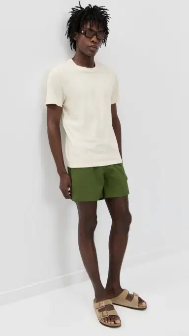 BATHER Solid Olive Swim Trunks 5.5 | Thumbnail 5