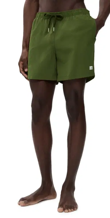 BATHER Solid Olive Swim Trunks 5.5 | Thumbnail 1